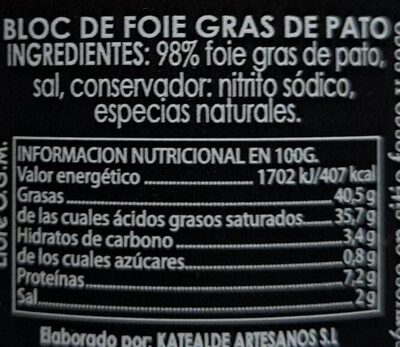 Bloc de Foie Gras de Pato Katealde
