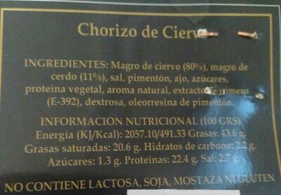 Chorizo de Ciervo